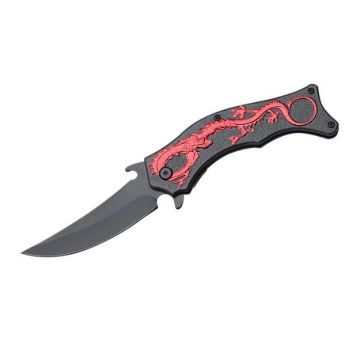 Snake Eye Fantasy Dragon Style Spring Assist Knife 4.5" Closed